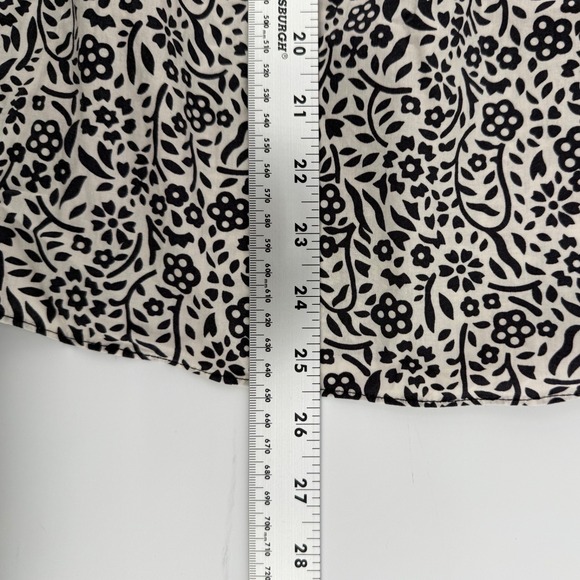Current Air Black and White Blouse with Floral Print - Medium - cottagecore - Picture 5 of 5
